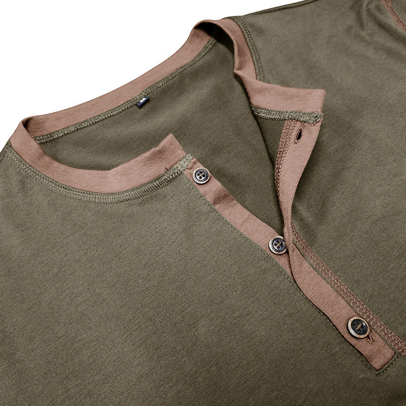 Short Sleeve Half-Button up T-shirt