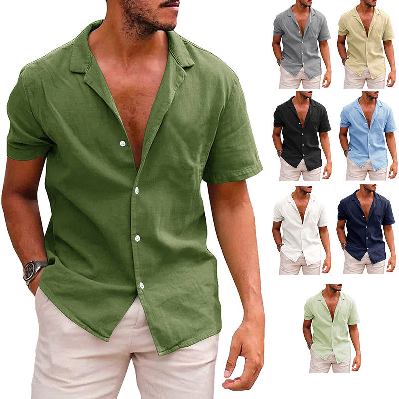 Mens casual Breathable Button Up