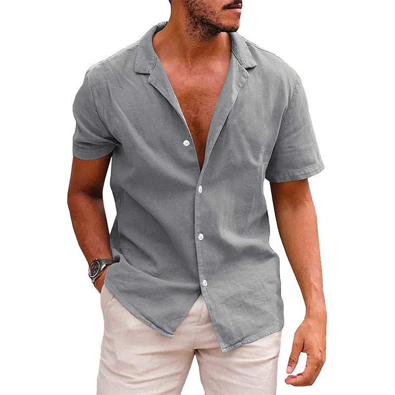 Mens casual Breathable Button Up
